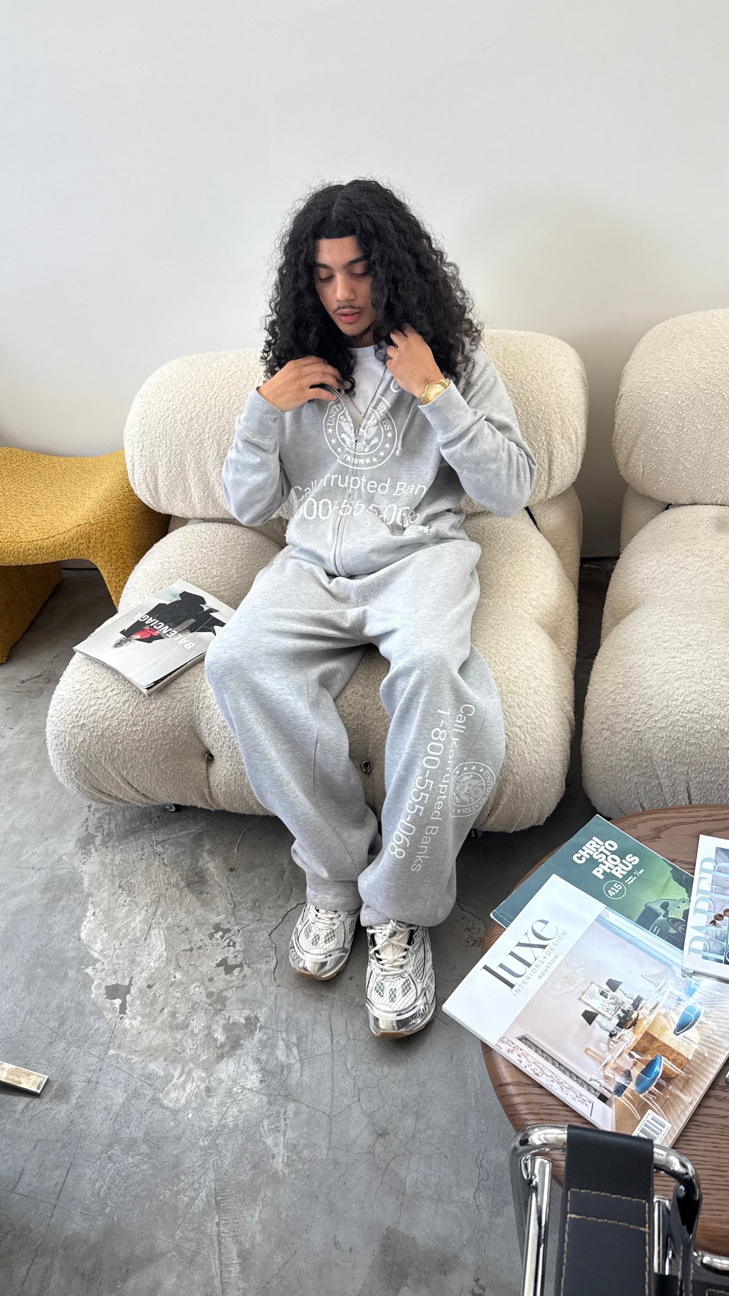 Call Bankorrupt Grey Distressed Sweatpants