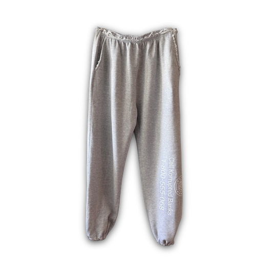 Call Bankorrupt Grey Distressed Cuffed Sweatpants