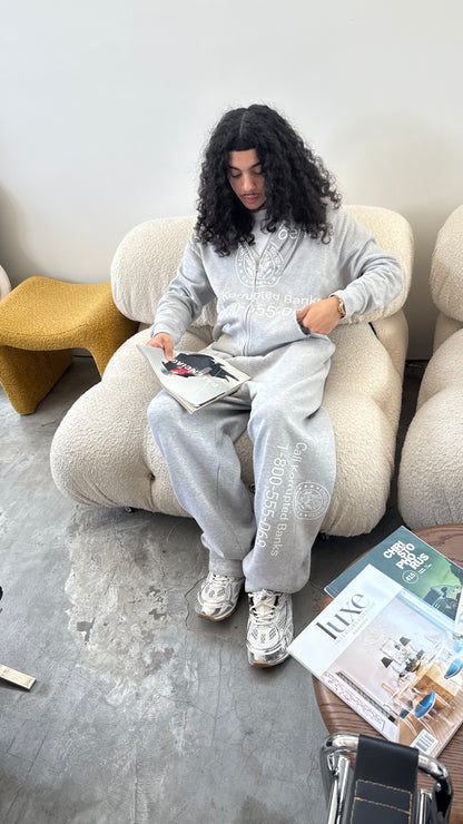 Call Bankorrupt Grey Distressed Cuffed Sweatpants