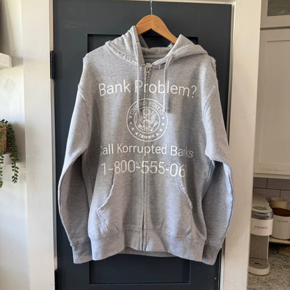 Call Bankorrupt Grey Distressed Zip-Up Jacket