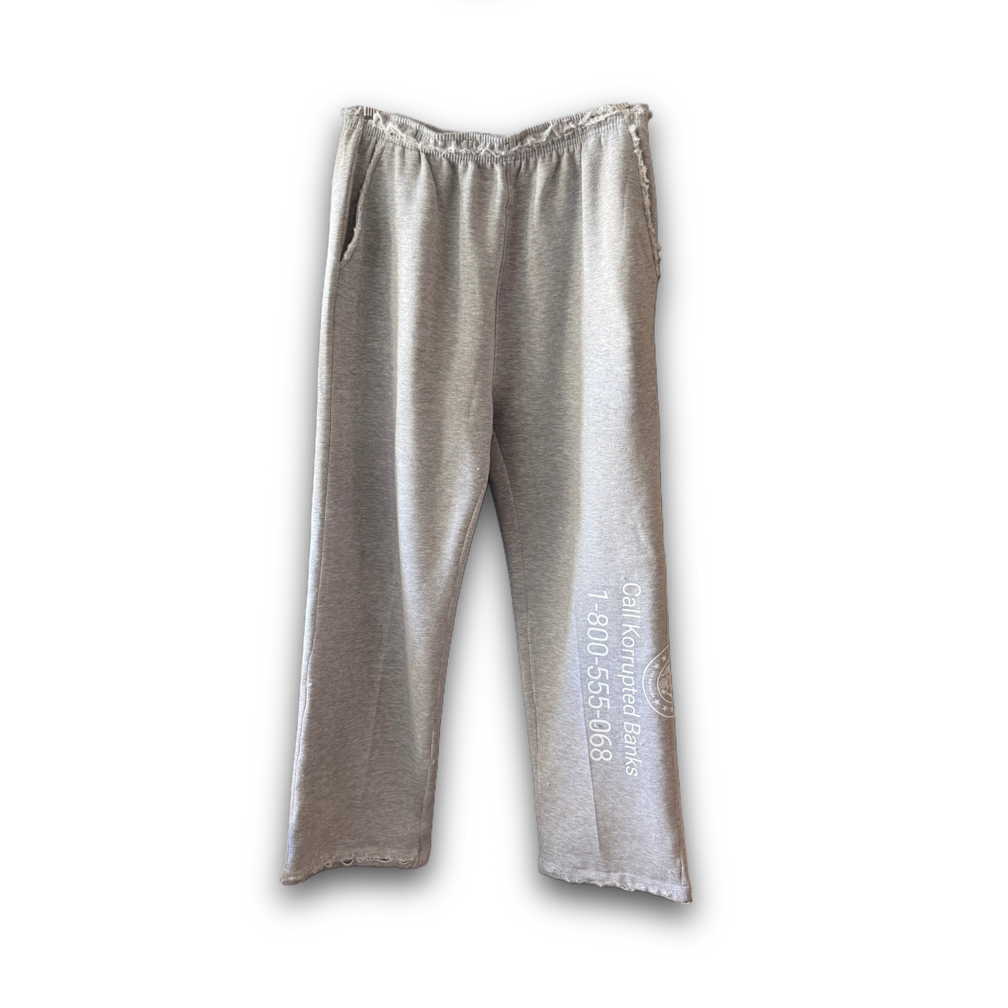 Call Bankorrupt Grey Distressed Sweatpants