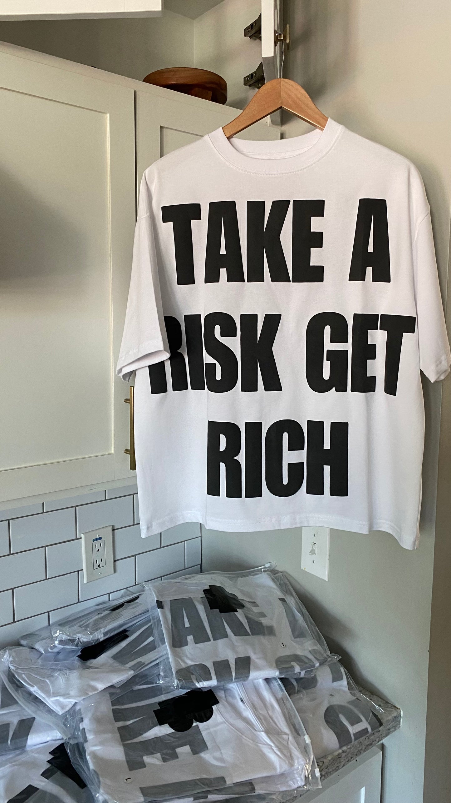 TAKE A RISK GET RICH T-SHIRT (WHITE)